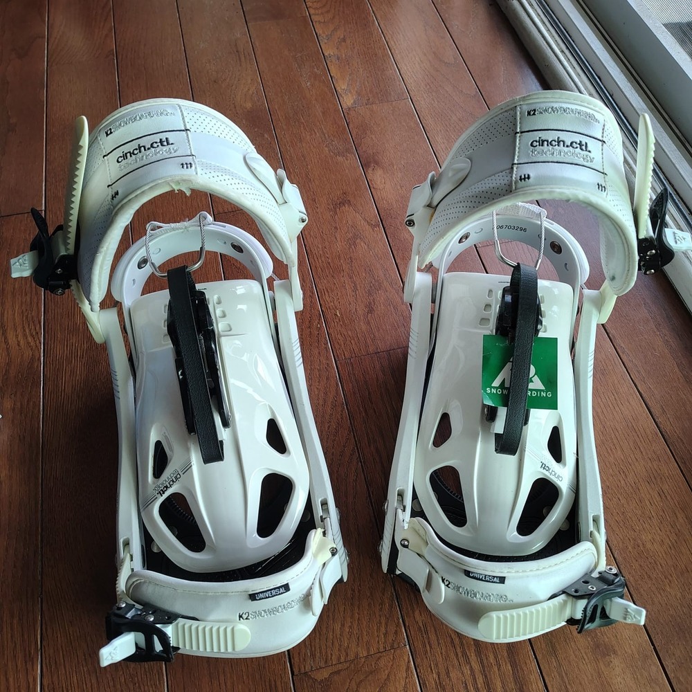 K2 Cinch CTL Rear Entry Snowboard Bindings White Size L Men US 8-11 NO DISCS